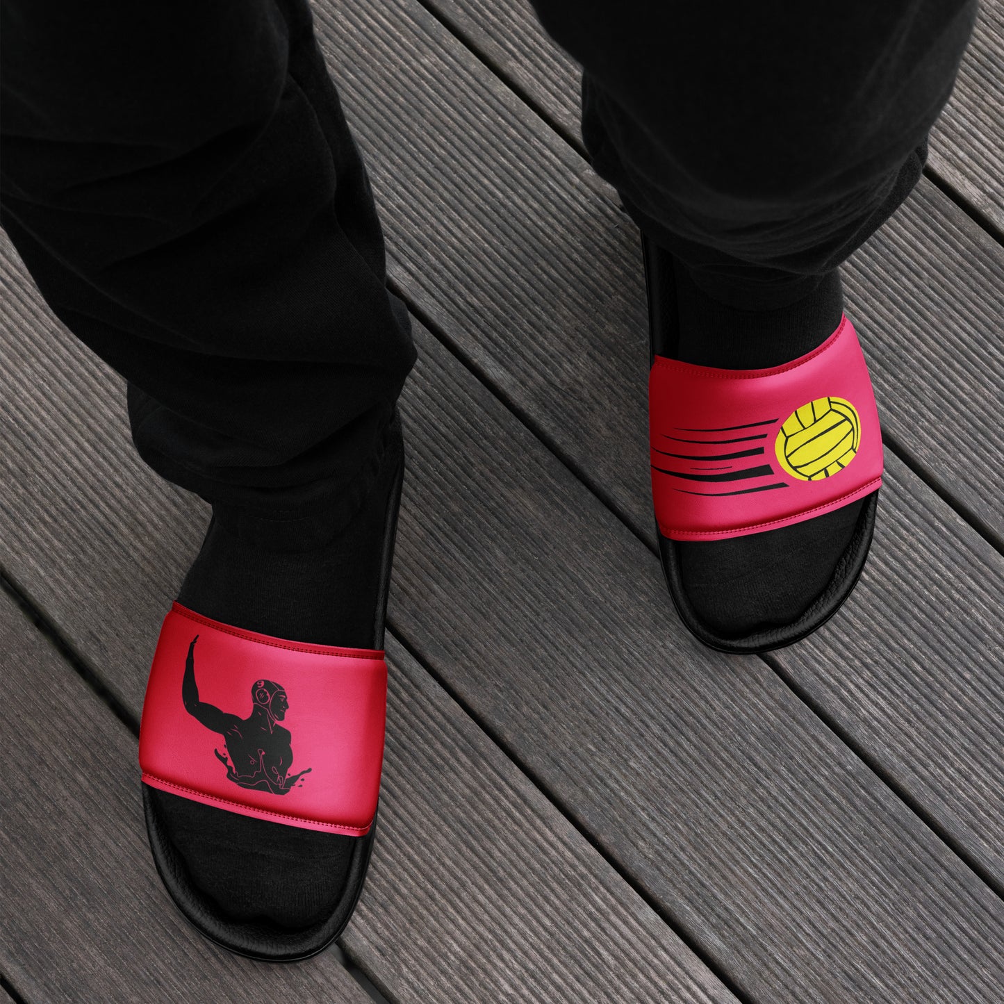 Black/Pink Men's Power Shot Slides