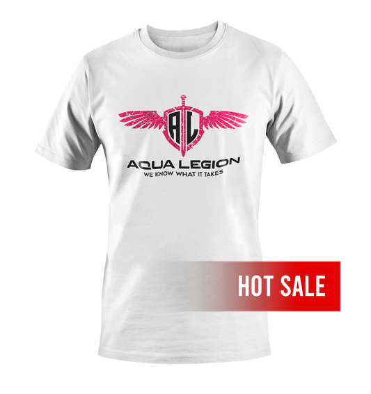 Aqua Legion Originals - White / Pink distressed Male t-shirt