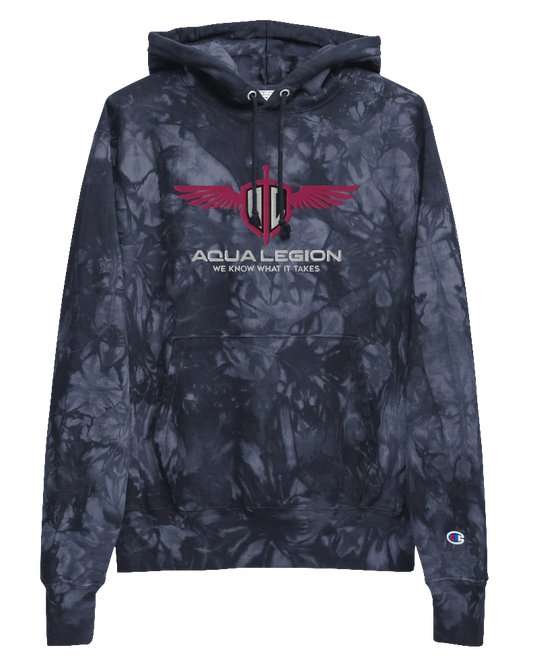 Aqua Legion x Champion Blue tie-dye Hoodie