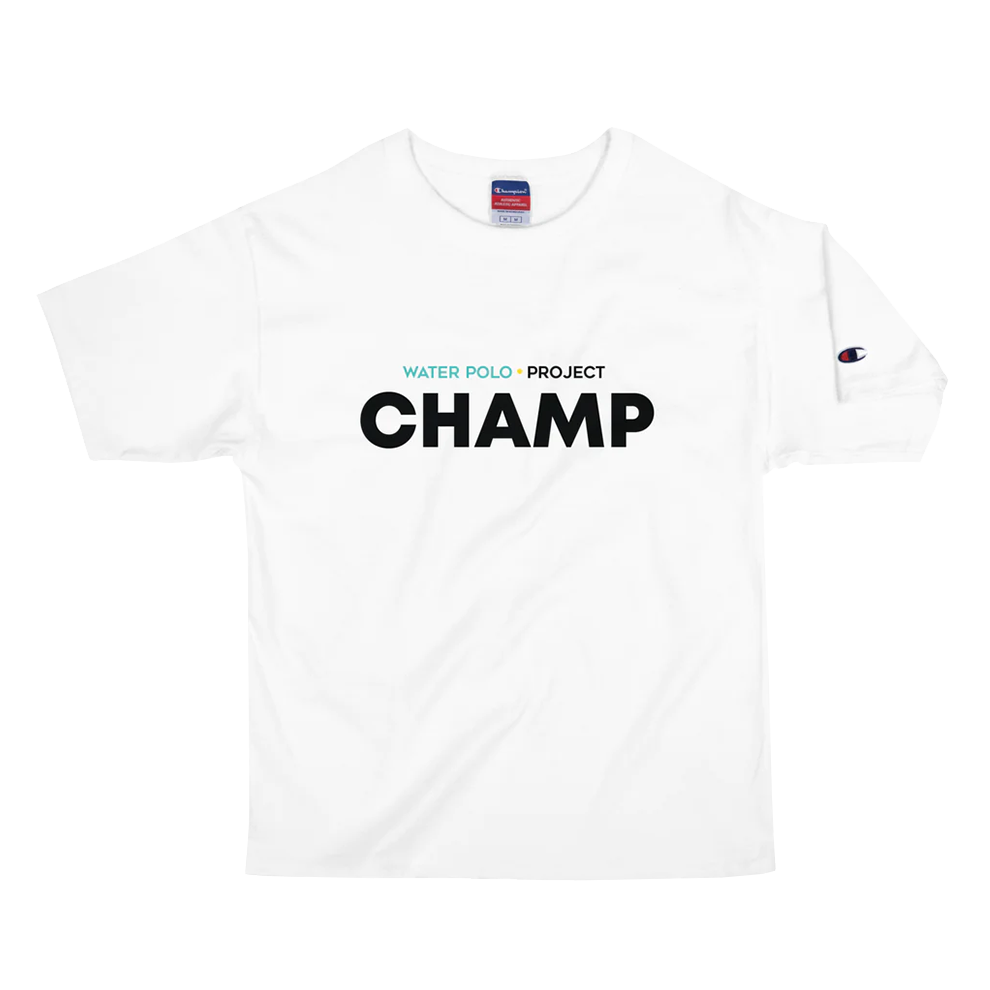 Aqua Legion x Champion White t-shirt
