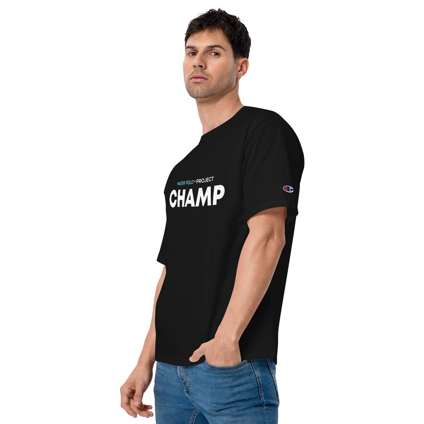 Aqua Legion x Champion Black t-shirt
